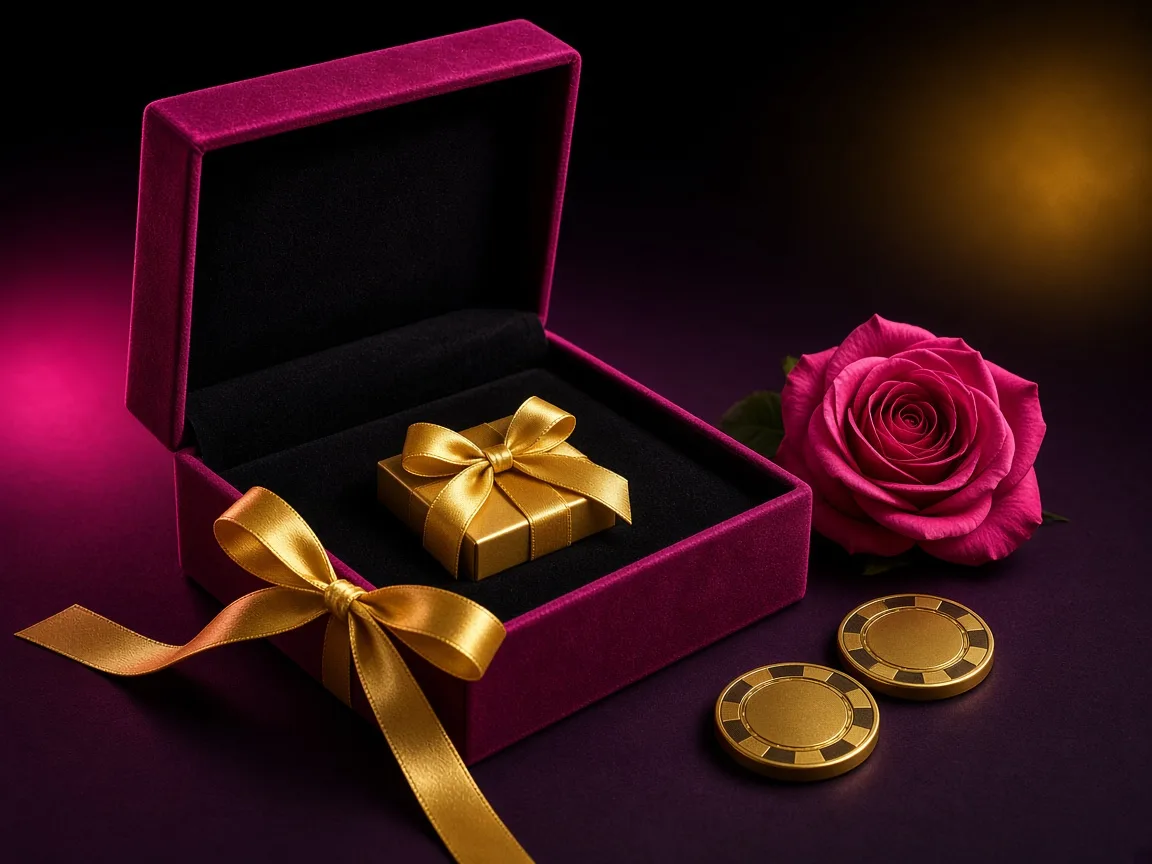 NV Casino Bonus Geschenk in Magenta und Gold