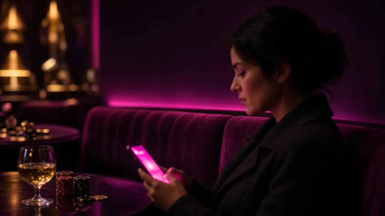 NV Casino Lobby in magenta Licht